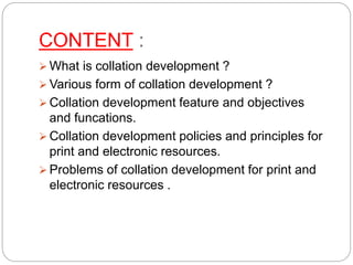 Collection development | PPTX