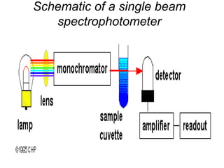 Schematic of a single beam
spectrophotometer
 