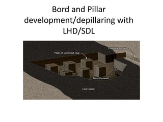 Bord and Pillar
development/depillaring with
LHD/SDL
 