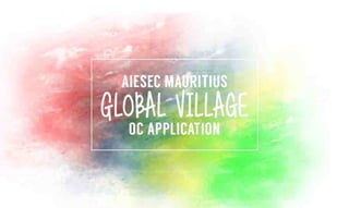 AIESEC MAURITIUS Global Village OC applications