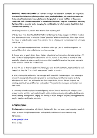 IMPACT OF WATCHING TV | DOC