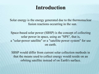 Space Based Solar Power | PPTX