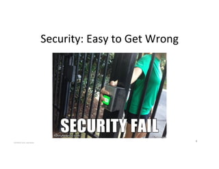 Security:'Easy'to'Get'Wrong'
COPYRIGHT'2015,'Hadi'Nahari'
4'
 