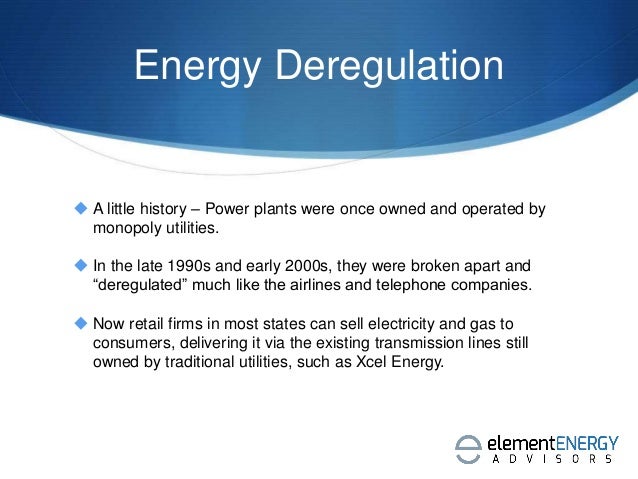 deregulation of energy