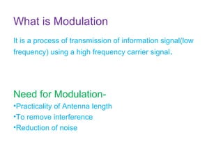 Modulation Removal System AM modulation and Demodulation with Circuit and Output | PPT