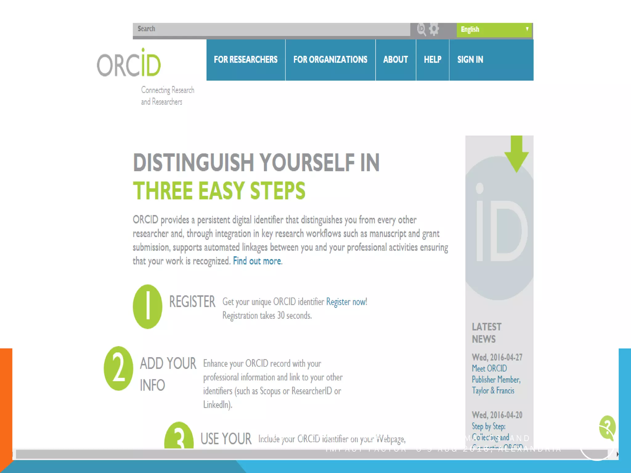 I N T E R N A T I O N A L C O N F E R E N C E O F I N F O R M A T I C S ' A N D A R A B
I M P A C T F A C T O R 6 - 9 A U G 2 0 1 6 , A L E X A N D R I A 43
 