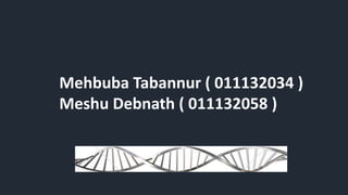 Mehbuba Tabannur ( 011132034 )
Meshu Debnath ( 011132058 )
 