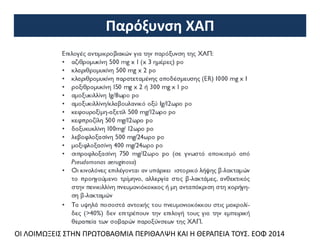 Παρόξυνση ΧΑΠ
OI ΛΟΙΜΩΞΕΙΣ ΣΤΗΝ ΠΡΩΤΟΒΑΘΜΙΑ ΠΕΡΙΘΑΛΨΗ ΚΑΙ Η ΘΕΡΑΠΕΙΑ ΤΟΥΣ. ΕΟΦ 2014
 