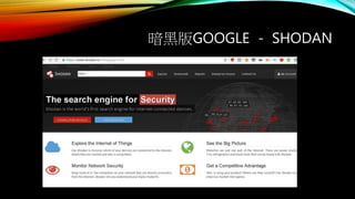 暗黑版GOOGLE - SHODAN
 