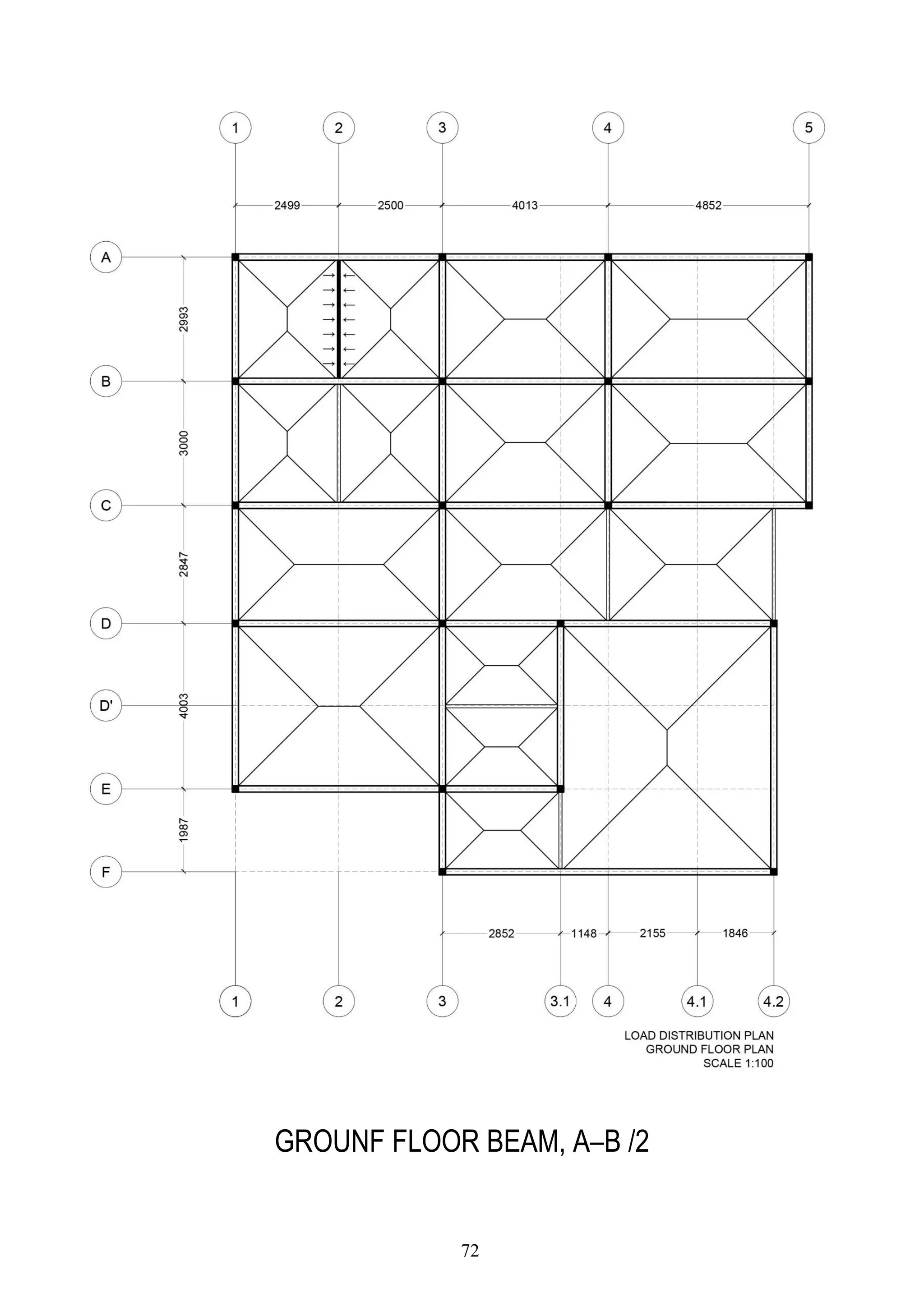 GROUNF FLOOR BEAM, A–B /2
72
 