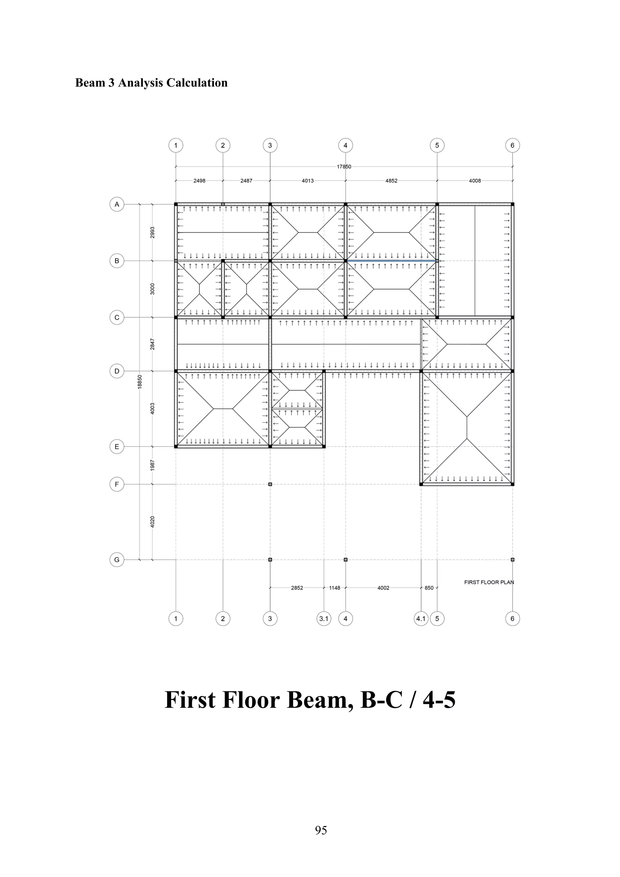 Beam 3 Analysis Calculation
First Floor Beam, B-C / 4-5
95
 