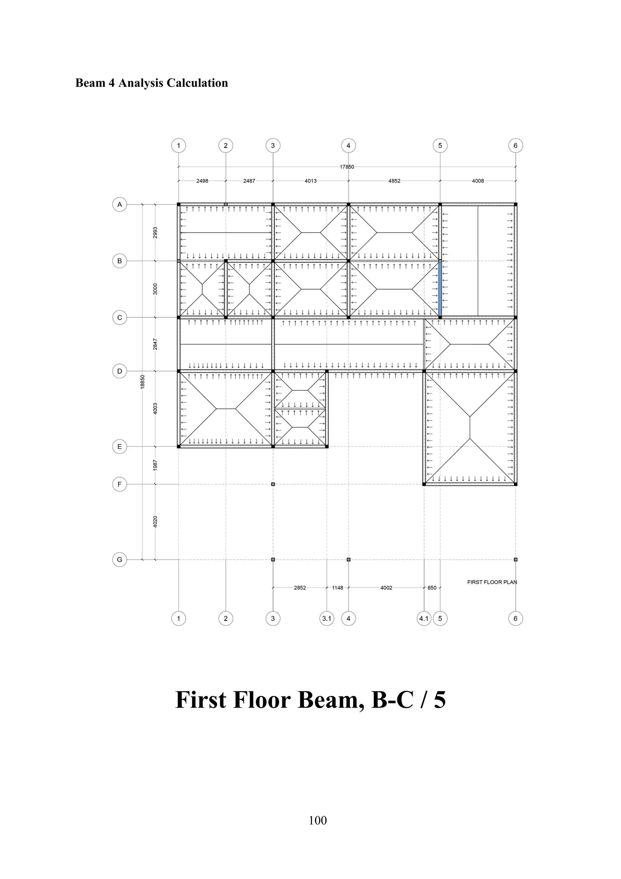 Beam 4 Analysis Calculation
First Floor Beam, B-C / 5
100
 