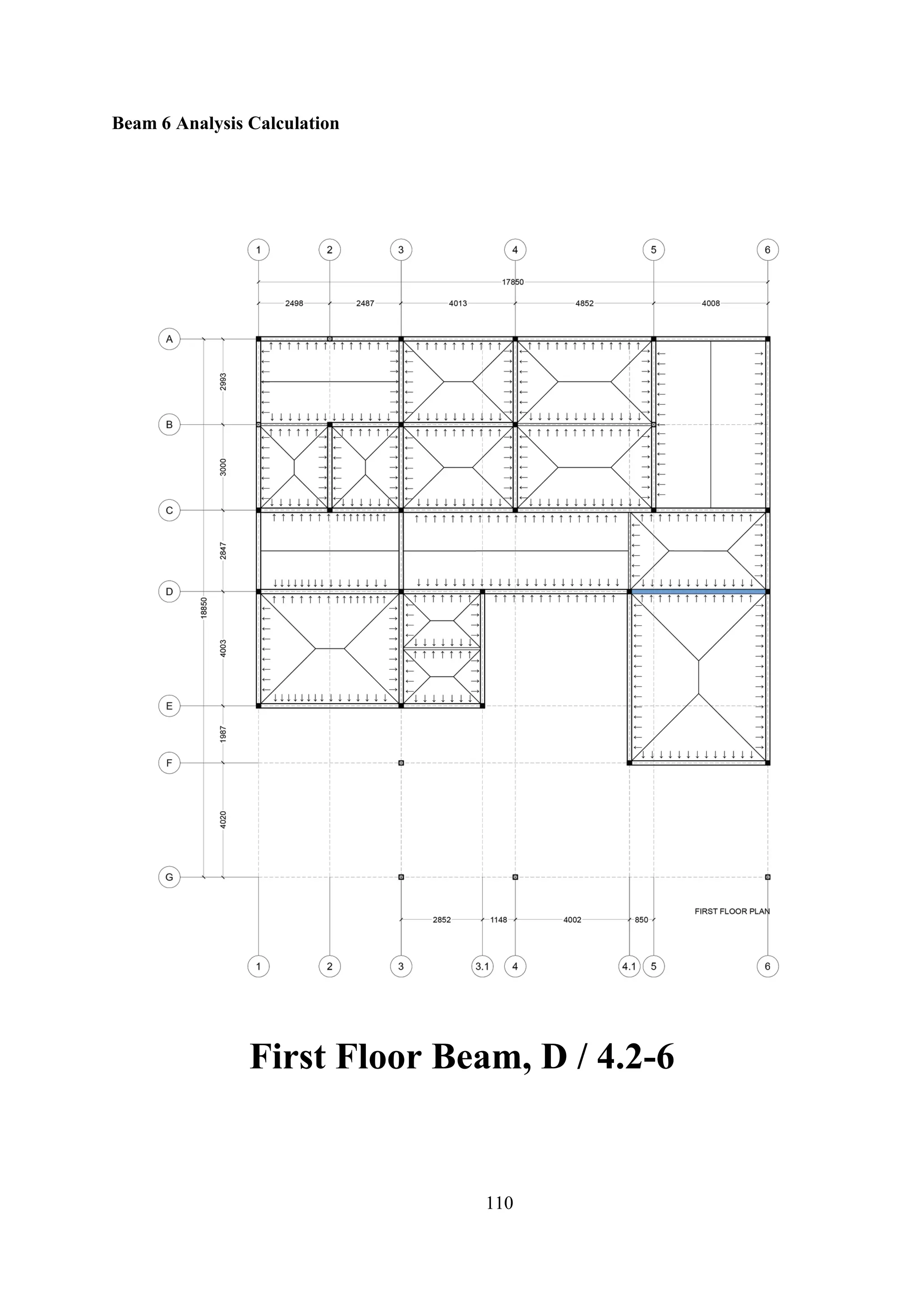 Beam 6 Analysis Calculation
First Floor Beam, D / 4.2-6
110
 
