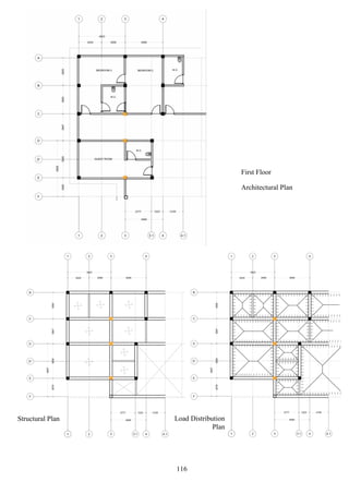 First Floor
Architectural Plan
Structural Plan Load Distribution
Plan
116
 