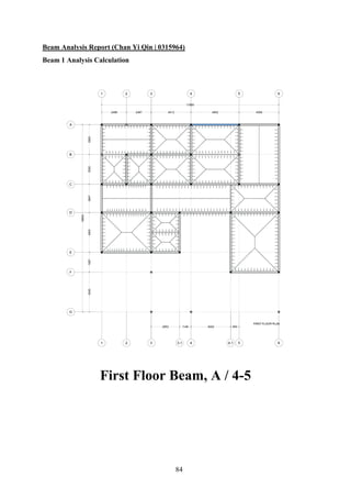 Beam Analysis Report (Chan Yi Qin | 0315964)
Beam 1 Analysis Calculation
First Floor Beam, A / 4-5
84
 