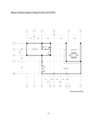 Beam Analysis Report (Tang Pei Kei | 0318545)
Architectural Plan
15
 