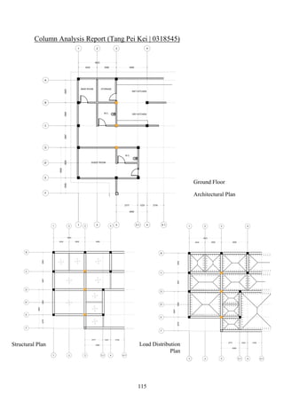 Column Analysis Report (Tang Pei Kei | 0318545)
Ground Floor
Architectural Plan
Structural Plan Load Distribution
Plan
115
 