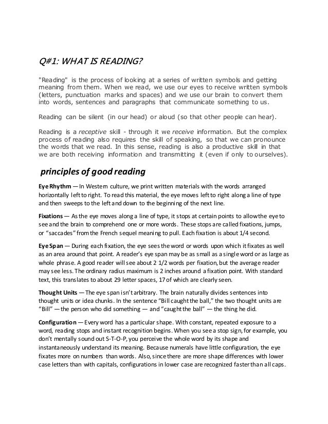 Essay about reading experience