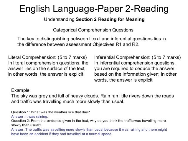 English Language 1123 Essential 2k17 Comprehension