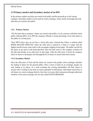 Project report on IPO | PDF