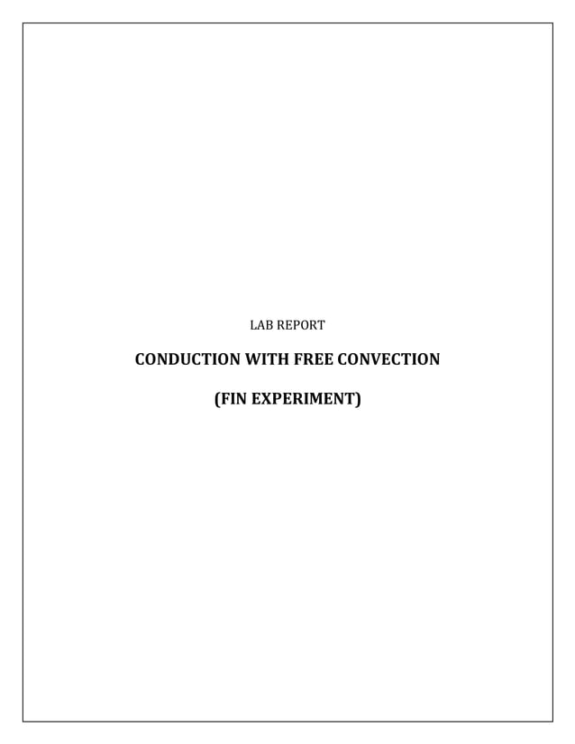 Lab Report Conduction With Free Convection PDF