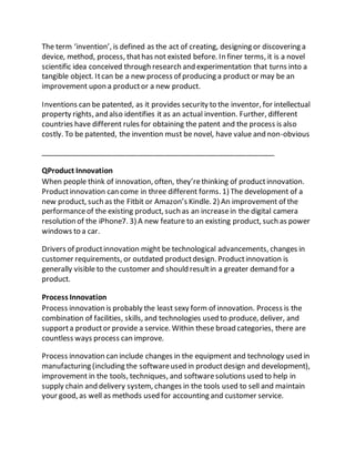 Innovation ,creativity and invention | DOCX