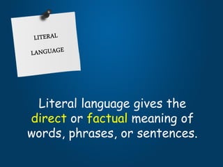 LITERAL AND FIGURATIVE LANGUAGE | PDF