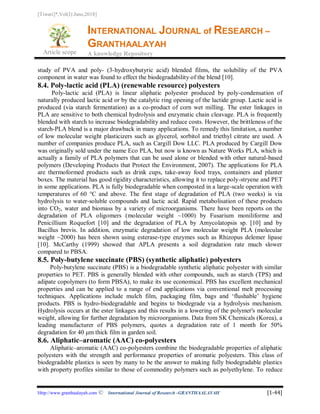 RECENT DEVELOPMENT OF BIODEGRADATION TECHNIQUES OF POLYMER | PDF