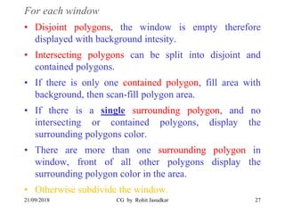 Computer Graphics (Hidden surfaces and line removal, Curves and ...
