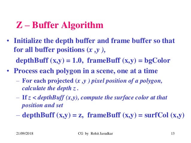 Computer Graphics (Hidden surfaces and line removal, Curves and surfa…