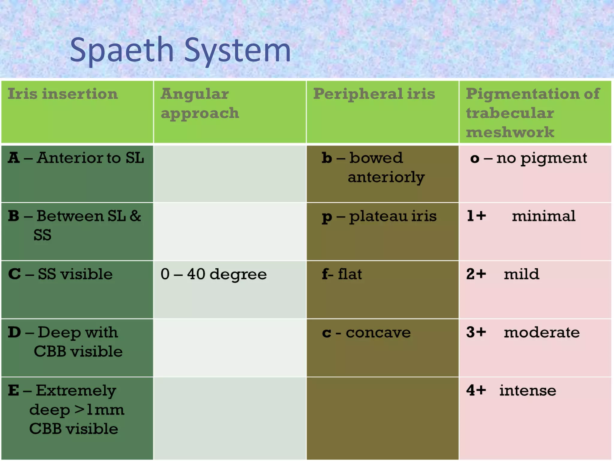Spaeth System
 