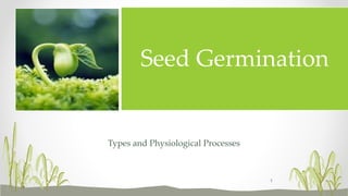 Types and Physiological Processes
Seed Germination
1
 