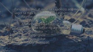 SEKTOR NG AGRIKLTURA 
