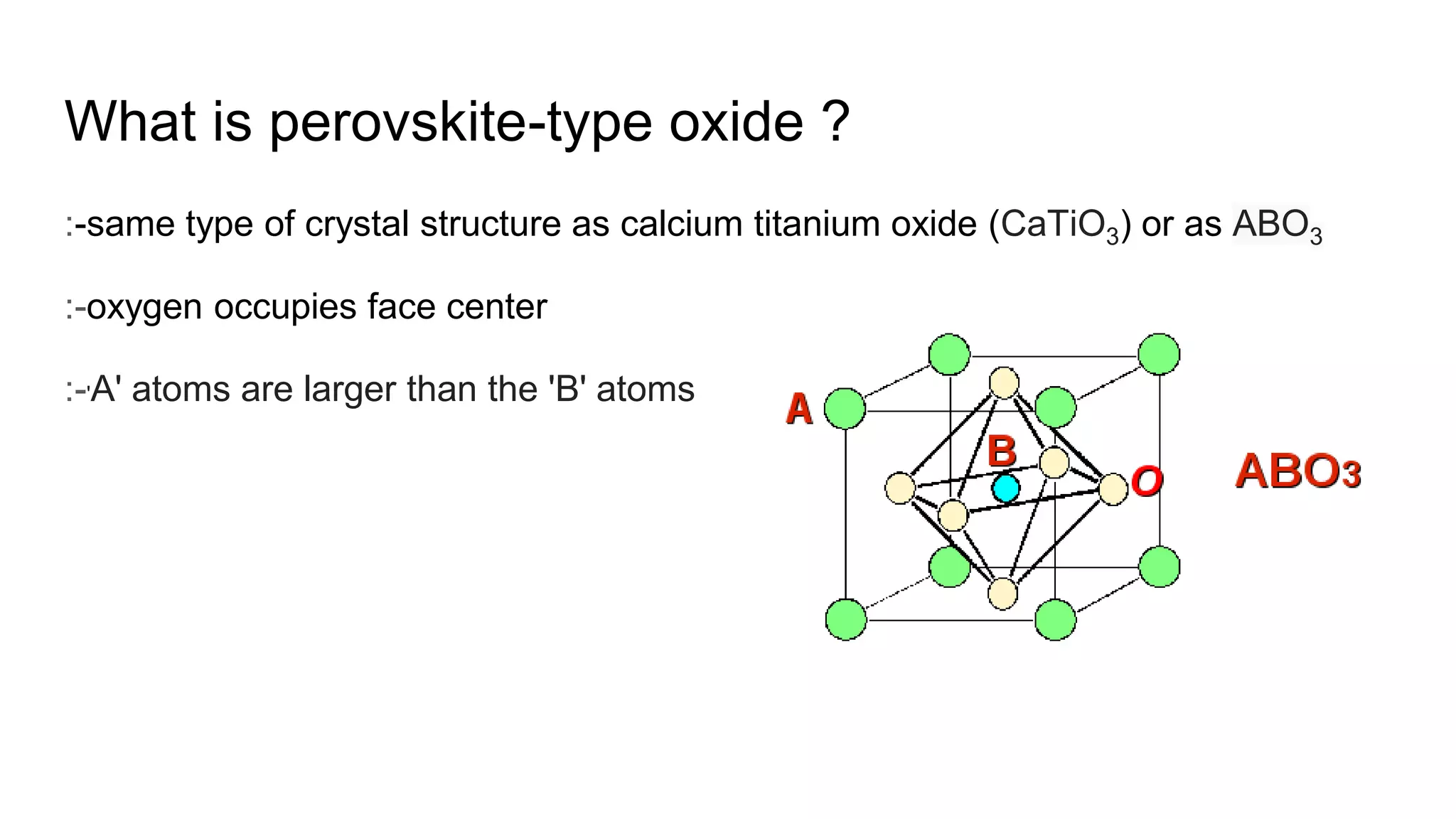 High Tc superconductor based on perovskite oxide | PPTX