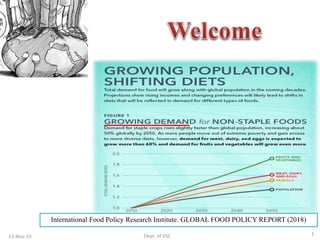 13-Nov-19 1Dept. of VSC
International Food Policy Research Institute. GLOBAL FOOD POLICY REPORT (2018)
 