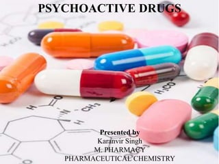 Presented by
Karanvir Singh
M. PHARMACY
PHARMACEUTICAL CHEMISTRY
PSYCHOACTIVE DRUGS
 