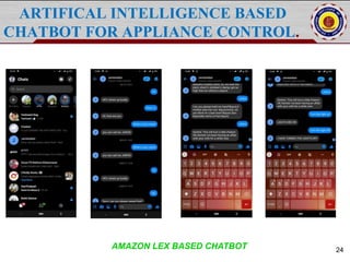 ARTIFICAL INTELLIGENCE BASED
CHATBOT FOR APPLIANCE CONTROL.
24AMAZON LEX BASED CHATBOT
 