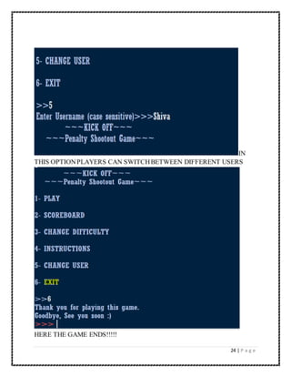 COMPUTER SCIENCE INVESTIGATORY PROJECT ON FOOTBALL GAME AND SCORE ...