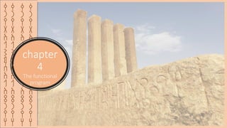 ‫ق‬
‫ر‬
‫ي‬
‫ة‬
‫ا‬
‫ل‬
‫ش‬
‫م‬
‫س‬
‫ا‬
‫ل‬
‫ا‬
‫ث‬
‫ر‬
‫ي‬
‫ه‬
‫ق‬
‫ر‬
‫ي‬
‫ة‬
‫ا‬
‫ل‬
‫ش‬
‫م‬
‫س‬
‫ا‬
‫ل‬
‫ا‬
‫ث‬
‫ر‬
‫ي‬
‫ه‬
‫ق‬
‫ر‬
‫ي‬
‫ة‬
‫ا‬
‫ل‬
‫ش‬
‫م‬
‫س‬
‫ا‬
‫ل‬
‫ا‬
‫ث‬
‫ر‬
‫ي‬
‫ه‬
chapter
4
The functional
program
‫ق‬
‫ر‬
‫ي‬
‫ة‬
‫ا‬
‫ل‬
‫ش‬
‫م‬
‫س‬
‫ا‬
‫ل‬
‫ا‬
‫ث‬
‫ر‬
‫ي‬
‫ه‬
 