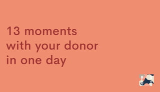 13 moments
with your donor
in one day
 