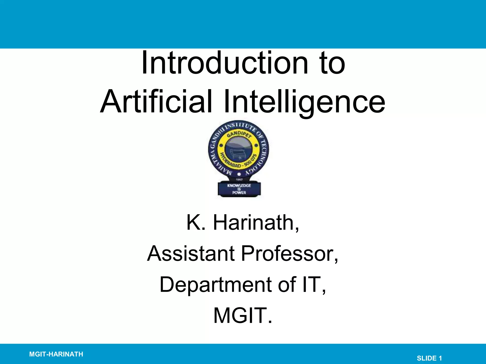 Artificial Intelligence-Introduction | PPT