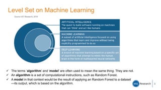 3
Level Set on Machine Learning
!  The terms ‘algorithm’ and ‘model’ are often used to mean the same thing. They are not.
...