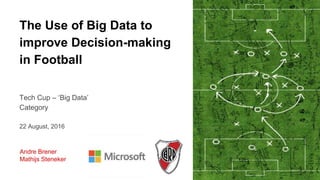 The Use of Big Data to
improve Decision-making
in Football
Andre Brener
Mathijs Steneker
Tech Cup – ‘Big Data’
Category
22 August, 2016
 