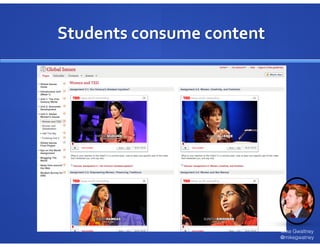 Students consume content
Mike Gwaltney 
@mikegwatney
 