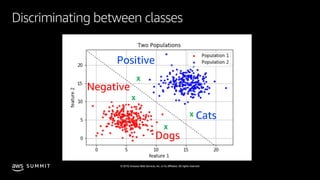 © 2019, Amazon Web Services, Inc. or its affiliates. All rights reserved.S U M M I T
Discriminating between classes
Positive
Negative
Cats
Dogs
x
x
x
x
 