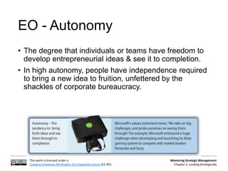 Autonomous Strategic Behavior Example Mastering Strategic Management. Leading strategically | PPTX