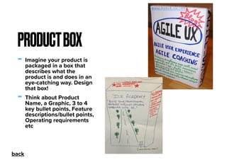 - Imagine your product is
packaged in a box that
describes what the
product is and does in an
eye-catching way. Design
tha...