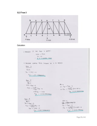 Page 28 of 44
5.2.3 Truss 3
Calculation:
 
