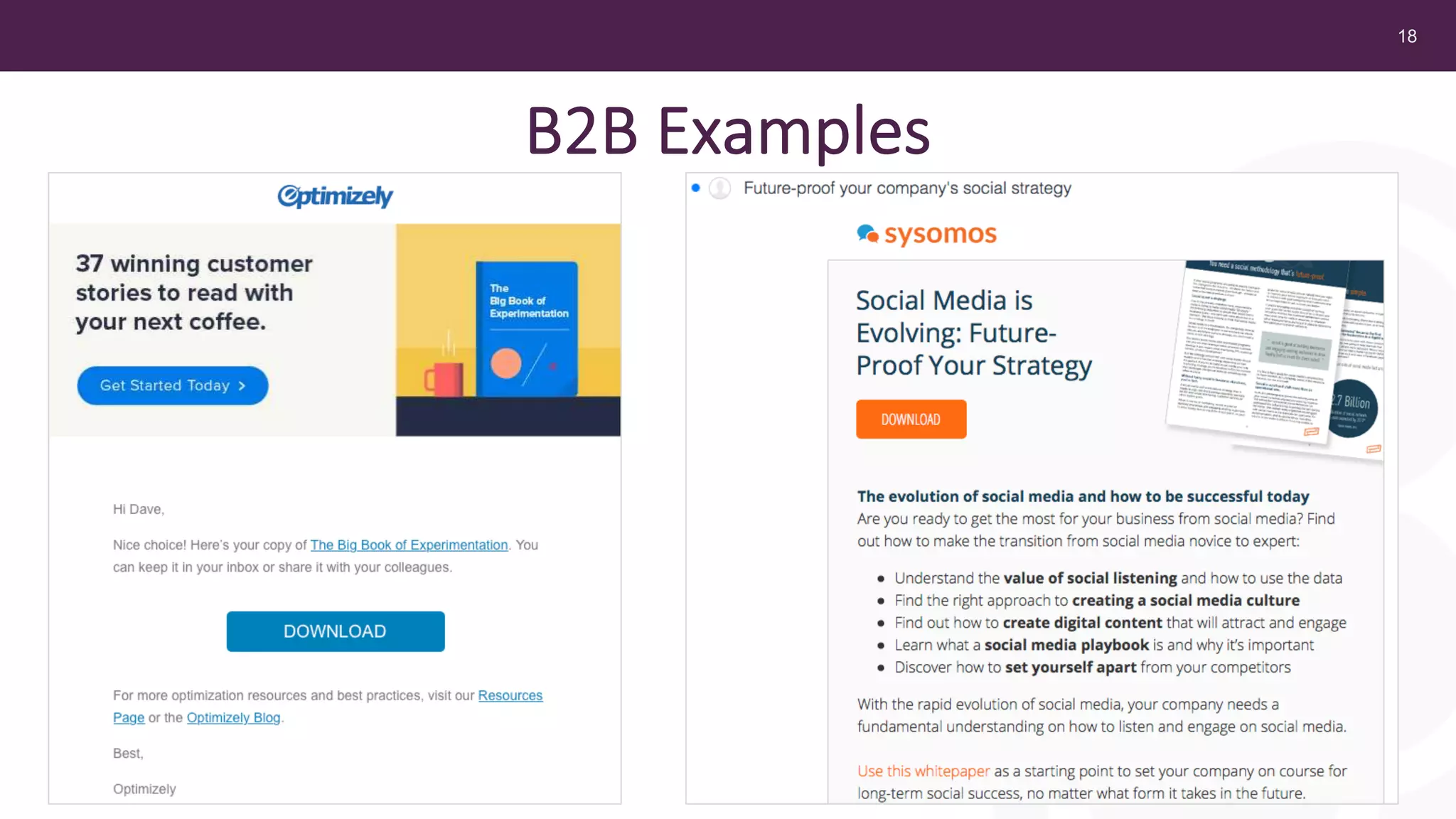 18
B2B Examples
 