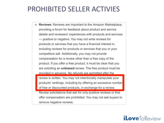 PROHIBITED SELLER ACTIVIES
 